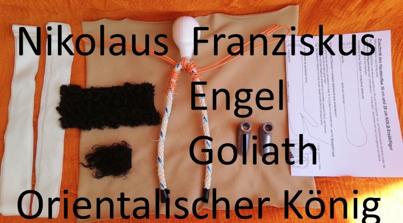 Erzählfiguren Engel, St. Martin, Franziskus, Mohr, Nikolaus